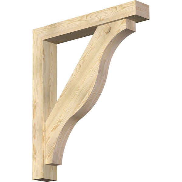 Ekena Millwork Funston Block Rough Sawn Bracket w/ Offset Brace, Douglas Fir, 6"W x 38"D x 44"H BKT0604X38X44FST05RDF - main